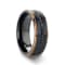 ASTRO Flat Brushed Black Titanium Ring with Rose Gold Plated Edge and
Black Sapphire Settings 8mm
