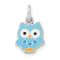 Rhodium Over Sterling Silver Multi-color Enameled Owl Children's Pendant
