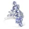 Rhodium Over Sterling Silver Mixed Shape Tanzanite and White Zircon Ring 4.12ctw