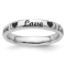 Sterling Silver Stackable Expressions Expressions Black Enamel Love Ring