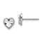 Rhodium Over 14k White Gold Diamond-Cut Heart Stud Earrings