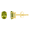 6x4mm Oval Peridot 14k Yellow Gold Stud Earrings