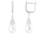 8.5-9mm White Cultured Freshwater Pearl and Cubic Zirconia Rhodium Over
Sterling Silver Earrings