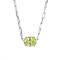 Green Cubic Zirconia Rhodium Over Sterling Silver Paperclip Necklace 3.26ctw