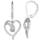 White Diamond Accent Rhodium Over Sterling Silver Heart Earrings