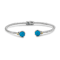 Turquoise Twisted Cable Cuff Bangle In Sterling Silver With 18K Gold Accent