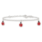Sterling Silver Enamel Ladybugs with 1-inch Extension Children's Bracelet