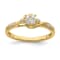 10K Yellow Gold Lab Grown Diamond Cluster Engagement Ring 0.19ctw