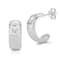 Sterling Statements Rhodium Over Sterling Silver White CZ Hoop Earrings