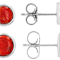 Red Coral Sterling Silver Stud Earring Set Of Two Pairs 5mm And 6mm