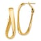 14k Yellow Gold 1 3/8" High Polished Twisted Oval Hoop Earrings