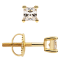 White Cubic Zirconia 14k Yellow Gold Studs With Velvet Gift Box 0.60ctw