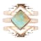 Barse Jewelry Blue Turquoise Gold Tone Aztec Ring Set of 3