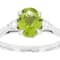 Peridot And Lab-Grown Diamond Three-Stone Ring In Sterling Silver