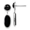 Rhodium Over 14k White Gold Onyx Oval Dangle Earrings