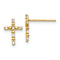 14k Yellow Gold Children's Cubic Zirconia Cross Stud Earrings