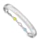 Rhodium Over Sterling Silver Enamel PRINCESS with Chain Baby Bangle