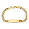 14k Yellow Gold Medical Soft Diamond Shape Red Enamel Curb Link ID Bracelet
