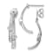 Rhodium Over 14K White Gold Lab Grown Diamond Front and Back Post Dangle Earrings