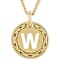 Cardano Initial W Pendant Necklace In 18K Gold Over Bronze