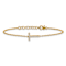 14k Yellow Gold Diamond Sideways Letter T Bracelet