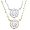 Solitaire Pendant Necklace With CZ Set Of Two In 14K Gold Over Sterling Silver