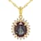 Lab-Created Alexandrite And Lab-Grown Diamond Pendant Necklace In 18K
Gold Over Sterling Silver 2.84ctw