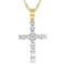 Classic Moissanite Cross Pendant Necklace In 14K Gold Over Sterling Silver