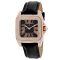 Christian Van Sant Women's Radieuse Black Dial, Rose Bezel, Black
Leather Strap Watch