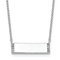Rhodium Over Sterling Silver Polished Cubic Zirconia Bar Necklace