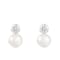 7.5-8mm White Cultured Freshwater Pearl Rhodium Over Sterling Silver Earrings