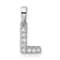 14K White Gold Diamond Letter L Initial with Bail Pendant