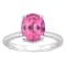 10x8mm Oval Pink Topaz With Diamond Accents Rhodium Over Sterling Silver
Hidden Halo Ring