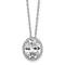Rhodium Over Sterling Silver Fancy Oval Cubic Zirconia Halo With 2 Inch
Extension Necklace