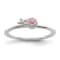 Sterling Silver Polished and Beaded Pink Cubic Zirconia Flower
Children's Ring