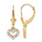 14k Two-tone Diamond-cut Heart Dangle Earrings