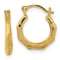 14K Yellow Gold Polished Hinged Hoop Earrings