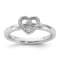 Sterling Silver Stackable Expressions Heart Diamond Ring 0.015ctw