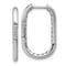 Rhodium Over Sterling Silver Polished Cubic Zirconia Oval Hinged Hoop Earrings