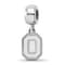 Sterling Silver Rhodium-plated LogoArt Ohio State University Small
Dangle Bead