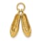 14k Yellow Gold Textured Ballet Slippers Charm Pendant