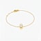 10K Yellow Gold White Diamond B Initial Bracelet for Women with
Adjustable Chain, 0.07ctw