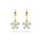 Green Prasiolite 14K Yellow Gold Over Sterling Silver Flower Earrings