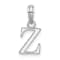 Sterling Silver Polished Block Initial -Z- Pendant