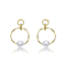 Freshwater Pearl Circle Dangle Earrings In 14K Gold Over Sterling Silver