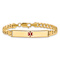 14k Yellow Gold Medical Red Enamel Curb Link ID Bracelet
