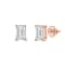 White Cubic Zirconia 14k Rose Gold Studs With Velvet Gift Box 2.00ctw