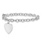 Rhodium Over 14k White Gold Polished Link with Heart Charm Bracelet