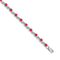 Rhodium Over 14k White Gold Ruby Bracelet