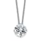 Rhodium Over 14K Gold 2 ct. 8.0mm Round G H I True Light Moissanite
Solitaire Pendant with Chain